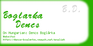 boglarka dencs business card
