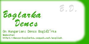 boglarka dencs business card